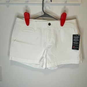 Market & Spruce White Mid Rise Lorraine Chino Shorts Women's Size 6 White NWT